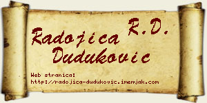 Radojica Duduković vizit kartica